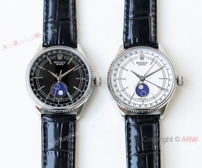 SWISS Grade Rolex Cellini Moonphase Replica Watch Black or White Dial